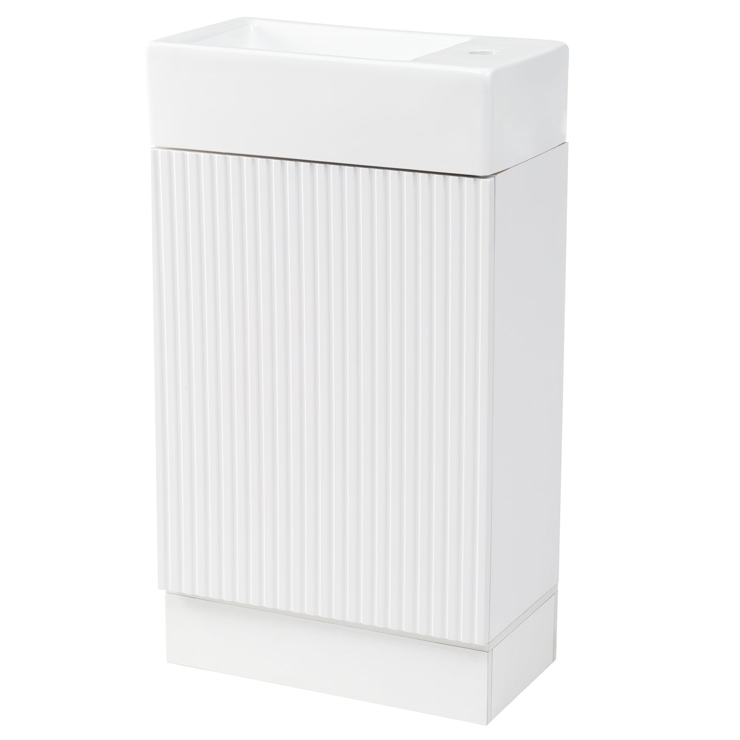 VanityFus 18.6-in White Bathroom Vanity Single Sink Combo Undermount with Ceramic Top 1 door