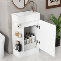 VanityFus 18.6-in White Bathroom Vanity Single Sink Combo Undermount with Ceramic Top 1 door