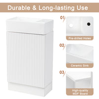 VanityFus 18.6-in White Bathroom Vanity Single Sink Combo Undermount with Ceramic Top 1 door