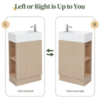 VanityFus 18.6-in Wood Bathroom Vanity Single Sink Combo Undermount with Ceramic Top 1 door
