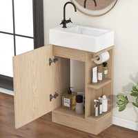 VanityFus 18.6-in Wood Bathroom Vanity Single Sink Combo Undermount with Ceramic Top 1 door