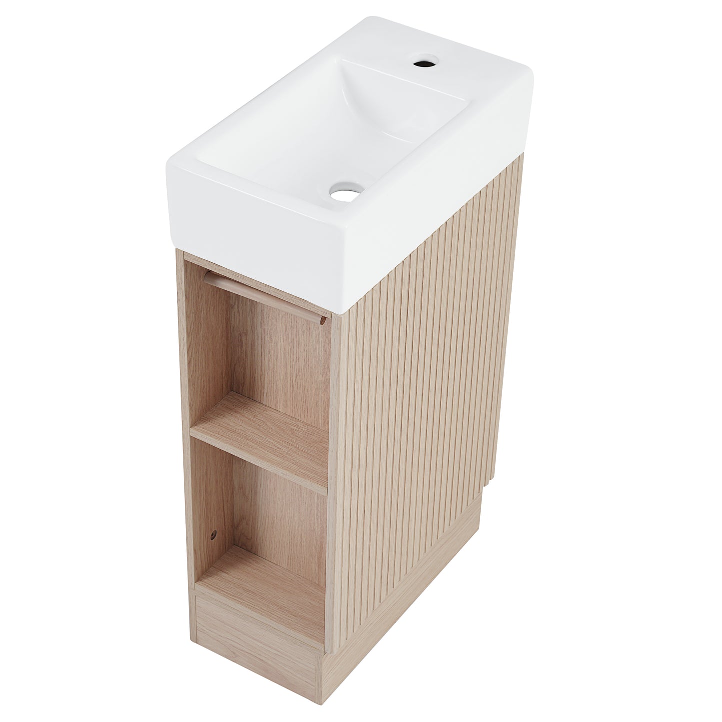 VanityFus 18.6-in Wood Bathroom Vanity Single Sink Combo Undermount with Ceramic Top 1 door
