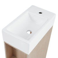 VanityFus 18.6-in Wood Bathroom Vanity Single Sink Combo Undermount with Ceramic Top 1 door