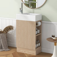 VanityFus 18.6-in Wood Bathroom Vanity Single Sink Combo Undermount with Ceramic Top 1 door