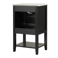 VanityFus 20-in Black Bathroom Vanity Single Sink Combo Ceramic Top 1 Soft Close Door Undermount
