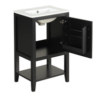VanityFus 20-in Black Bathroom Vanity Single Sink Combo Ceramic Top 1 Soft Close Door Undermount