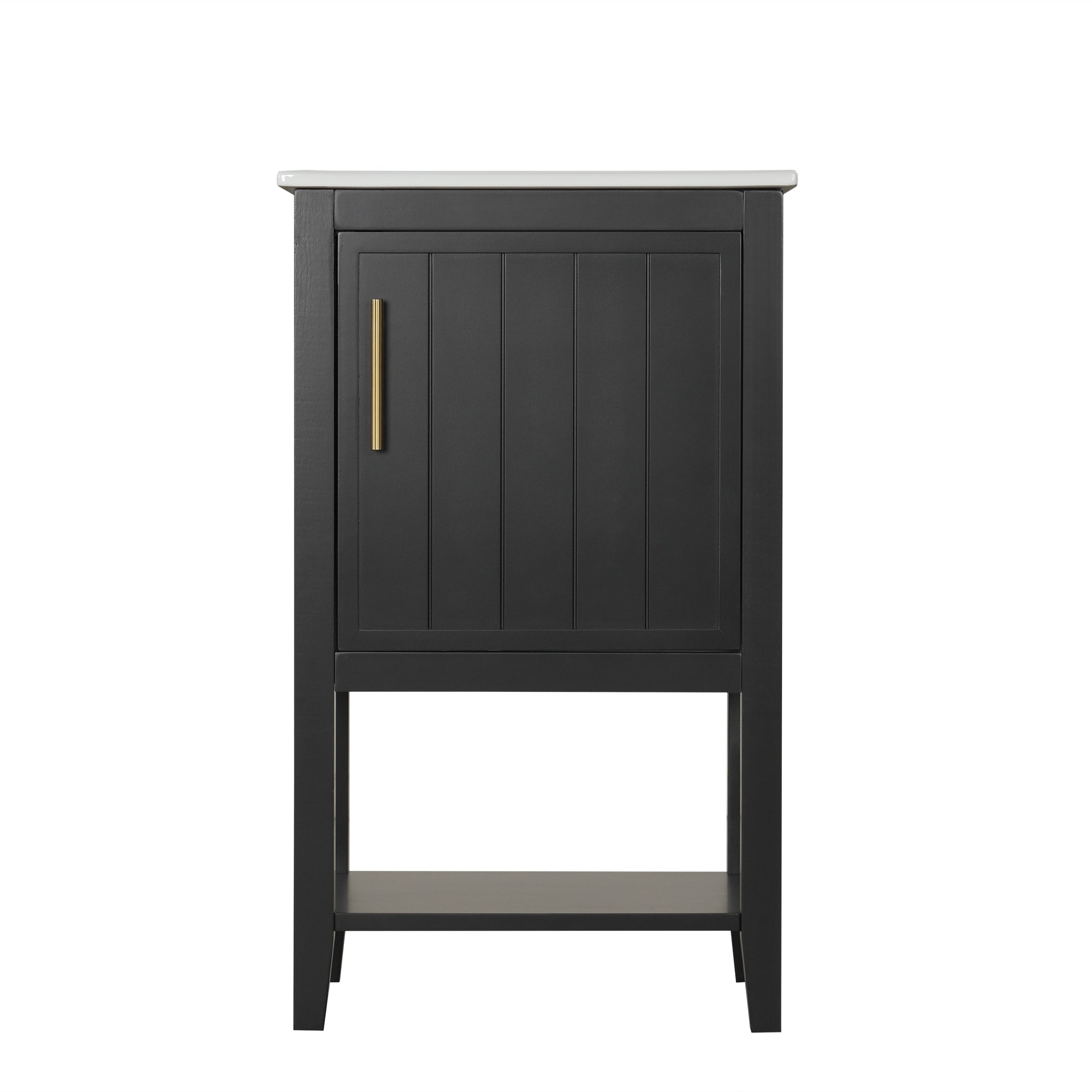 VanityFus 20-in Black Bathroom Vanity Single Sink Combo Ceramic Top 1 Soft Close Door Undermount