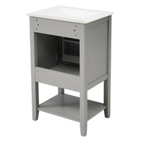 VanityFus 20-in Gray Bathroom Vanity Single Sink Combo Ceramic Top 1 Soft Close Door Undermount
