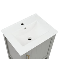 VanityFus 20-in Gray Bathroom Vanity Single Sink Combo Ceramic Top 1 Soft Close Door Undermount