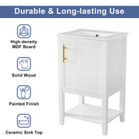 VanityFus 20-in White Bathroom Vanity Single Sink Combo Ceramic Top 1 Soft Close Door Undermount
