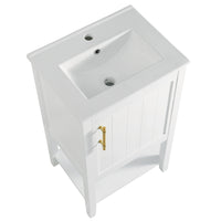VanityFus 20-in White Bathroom Vanity Single Sink Combo Ceramic Top 1 Soft Close Door Undermount