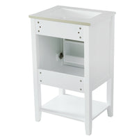 VanityFus 20-in White Bathroom Vanity Single Sink Combo Ceramic Top 1 Soft Close Door Undermount