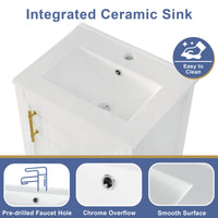 VanityFus 20-in White Bathroom Vanity Single Sink Combo Ceramic Top 1 Soft Close Door Undermount