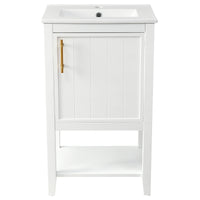 VanityFus 20-in White Bathroom Vanity Single Sink Combo Ceramic Top 1 Soft Close Door Undermount