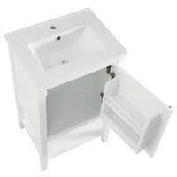 VanityFus 20-in White Bathroom Vanity Single Sink Combo Ceramic Top 1 Soft Close Door Undermount