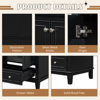 VanityFus 28.6-in Black Bathroom Vanity Single Sink Combo Undermount with Ceramic Top 2 doors 1 drawer