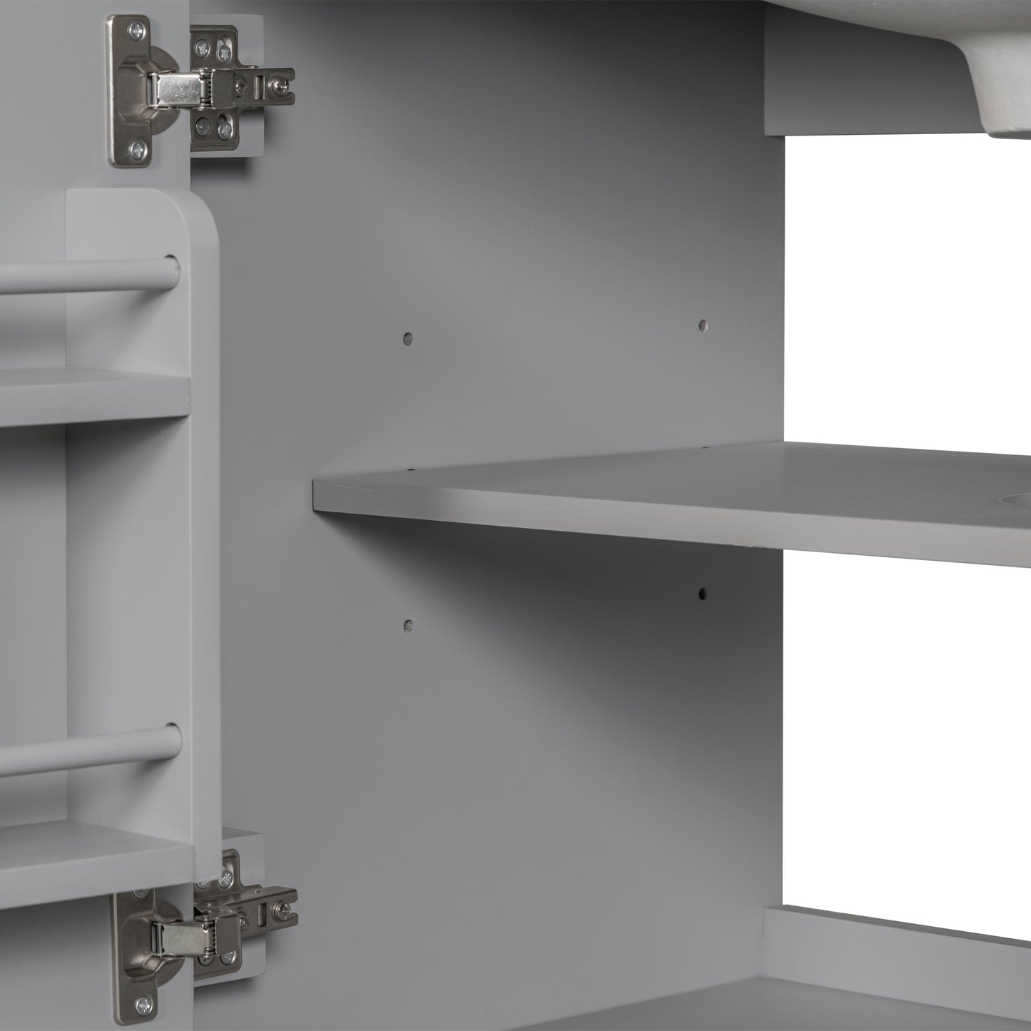 VanityFus 28.6-in Gray Bathroom Vanity Single Sink Combo Undermount with Ceramic Top 2 doors 1 drawer