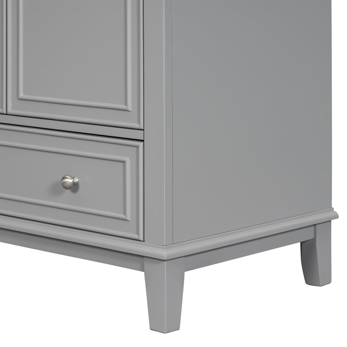 VanityFus 28.6-in Gray Bathroom Vanity Single Sink Combo Undermount with Ceramic Top 2 doors 1 drawer