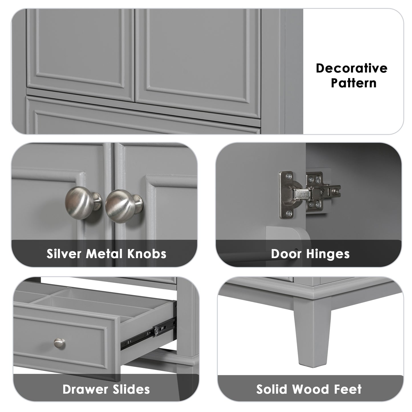 VanityFus 28.6-in Gray Bathroom Vanity Single Sink Combo Undermount with Ceramic Top 2 doors 1 drawer