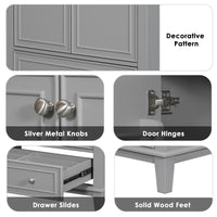 VanityFus 28.6-in Gray Bathroom Vanity Single Sink Combo Undermount with Ceramic Top 2 doors 1 drawer
