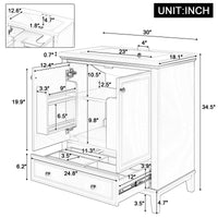 VanityFus 28.6-in Gray Bathroom Vanity Single Sink Combo Undermount with Ceramic Top 2 doors 1 drawer