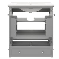 VanityFus 28.6-in Gray Bathroom Vanity Single Sink Combo Undermount with Ceramic Top 2 doors 1 drawer