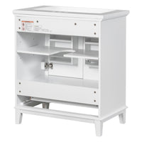 VanityFus 28.6-in White Bathroom Vanity Single Sink Combo Undermount with Ceramic Top 2 doors 1 drawer