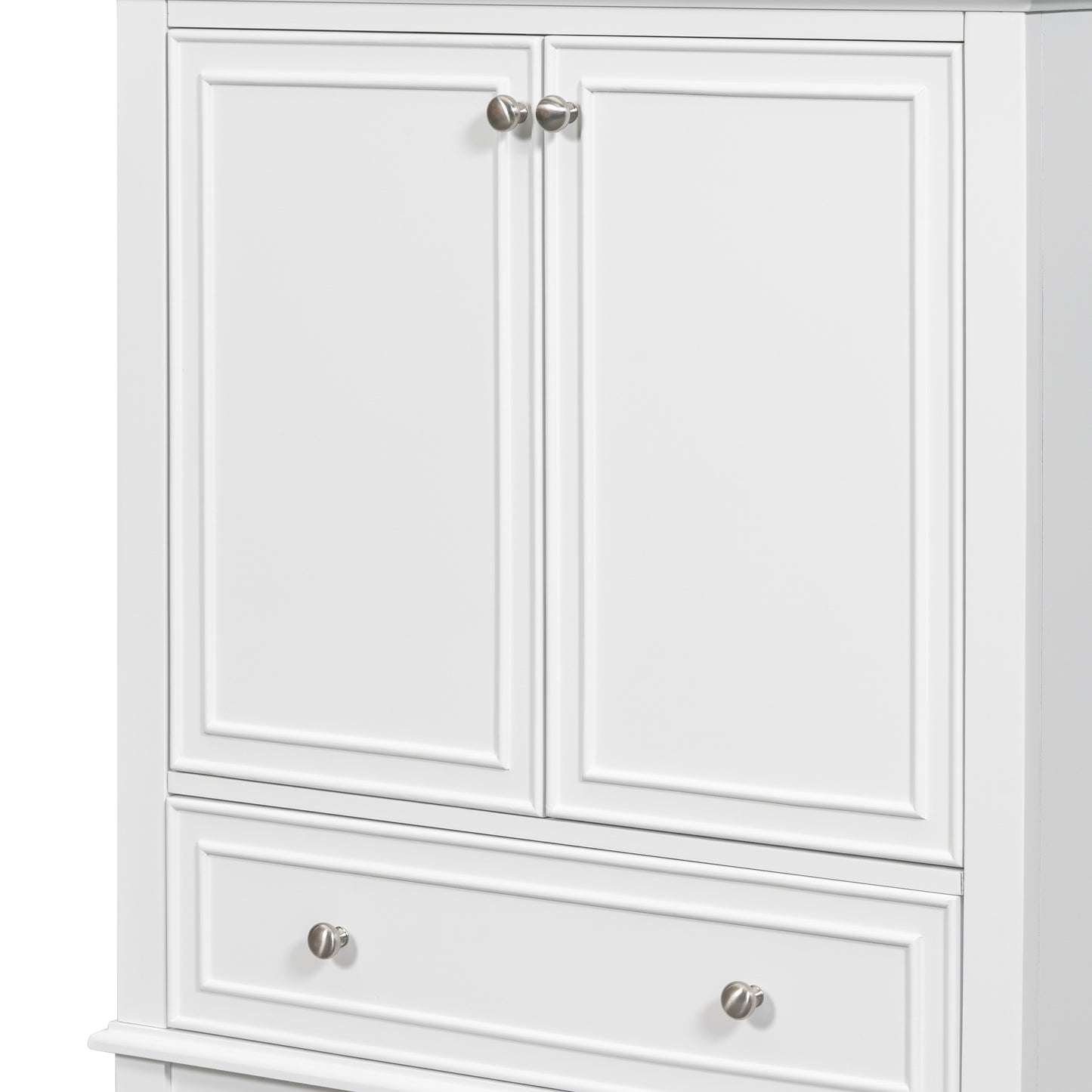 VanityFus 28.6-in White Bathroom Vanity Single Sink Combo Undermount with Ceramic Top 2 doors 1 drawer