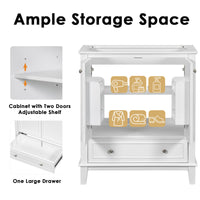 VanityFus 28.6-in White Bathroom Vanity Single Sink Combo Undermount with Ceramic Top 2 doors 1 drawer