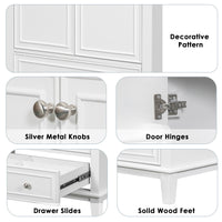 VanityFus 28.6-in White Bathroom Vanity Single Sink Combo Undermount with Ceramic Top 2 doors 1 drawer