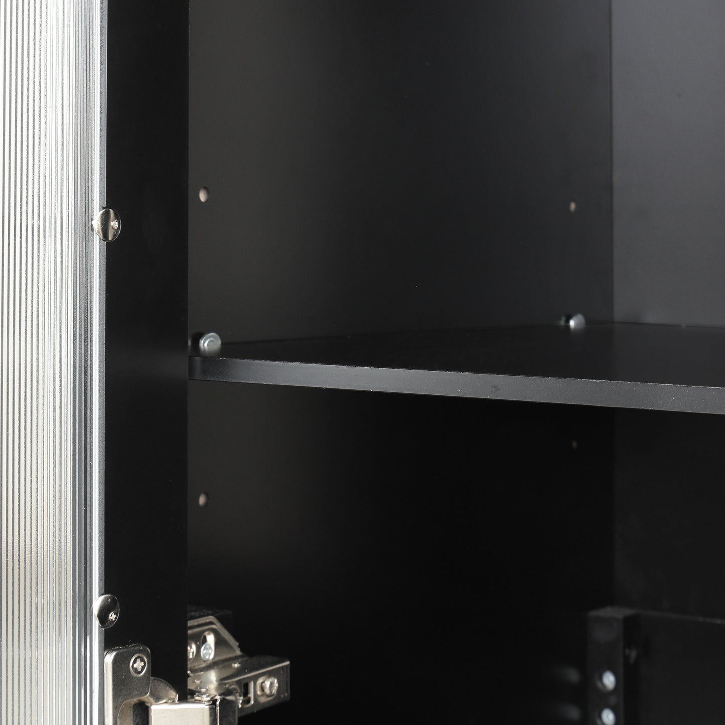 VanityFus 24-in Black Bathroom Vanity Single Sink Combo Ceramic Top 1  Glass door 2 drawers Undermount Adjustable Shelves