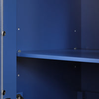 VanityFus 24-in Blue Bathroom Vanity Single Sink Combo Ceramic Top 1  Glass door 2 drawers Undermount Adjustable Shelves