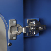 VanityFus 24-in Blue Bathroom Vanity Single Sink Combo Ceramic Top 1  Glass door 2 drawers Undermount Adjustable Shelves
