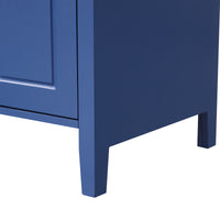 VanityFus 24-in Blue Bathroom Vanity Single Sink Combo Ceramic Top 1  Glass door 2 drawers Undermount Adjustable Shelves
