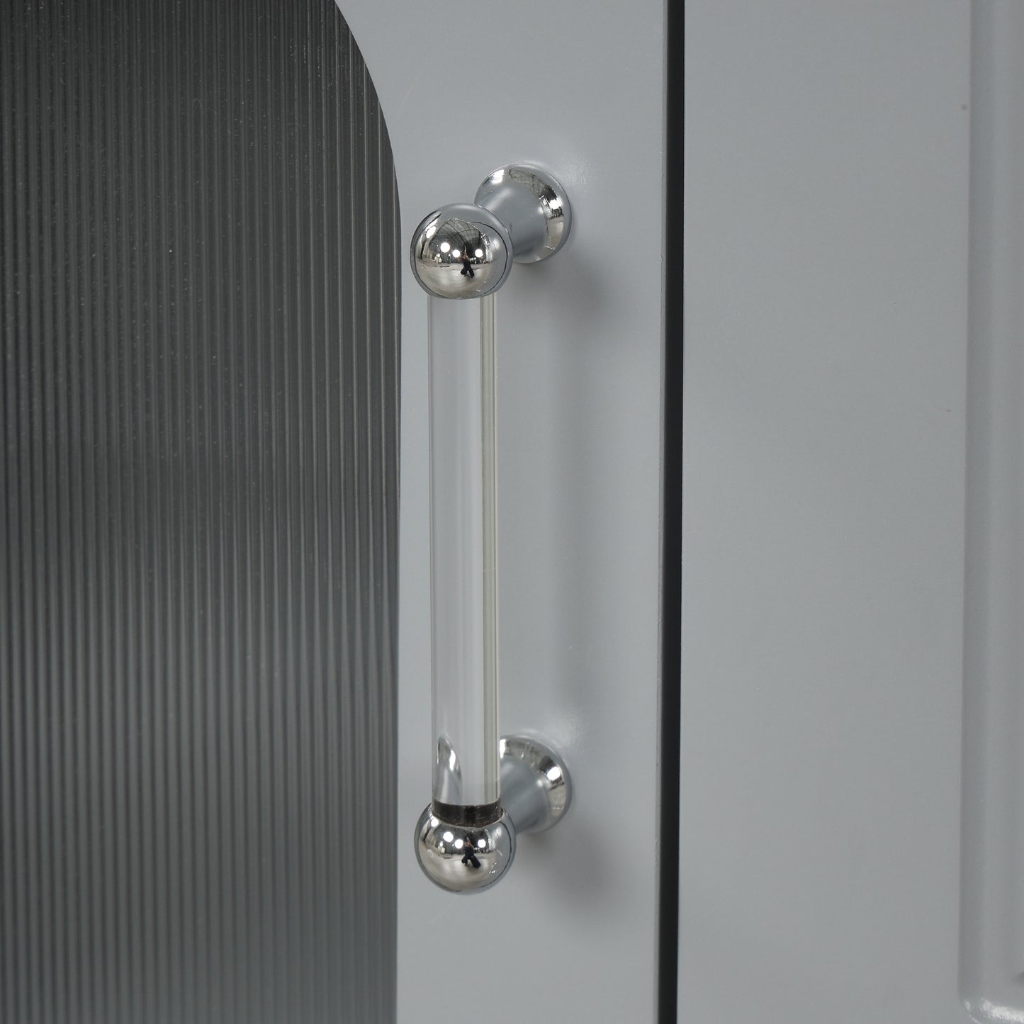 VanityFus 24-in Gray Bathroom Vanity Single Sink Combo Ceramic Top 1  Glass door 2 drawers Undermount Adjustable Shelves