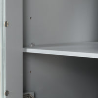 VanityFus 24-in Gray Bathroom Vanity Single Sink Combo Ceramic Top 1  Glass door 2 drawers Undermount Adjustable Shelves