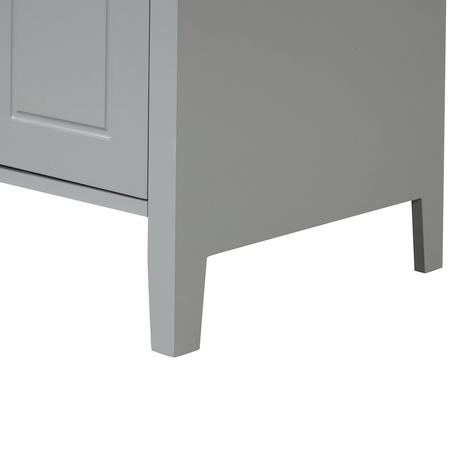 VanityFus 24-in Gray Bathroom Vanity Single Sink Combo Ceramic Top 1  Glass door 2 drawers Undermount Adjustable Shelves