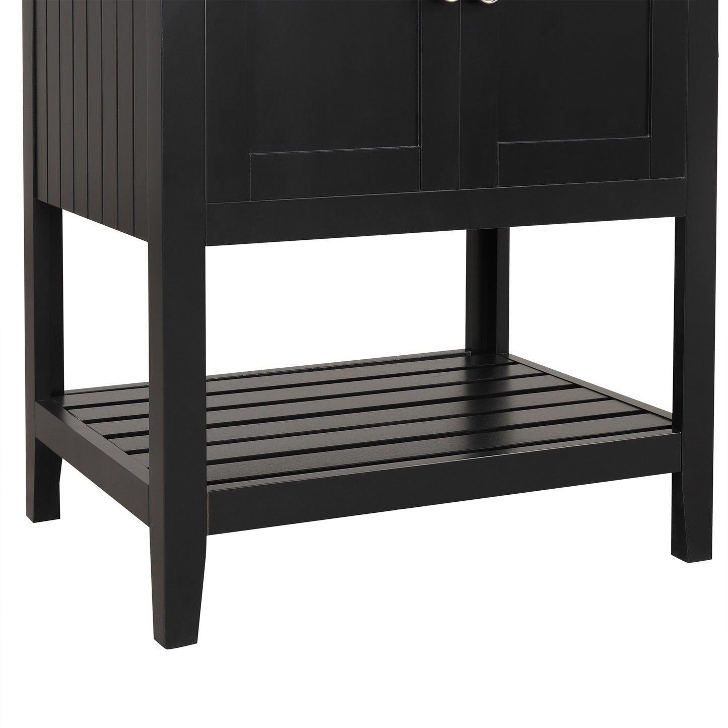 VanityFus 24-in Black Bathroom Vanity Single Sink Combo Ceramic Top 1 door Undermount