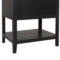 VanityFus 24-in Black Bathroom Vanity Single Sink Combo Ceramic Top 1 door Undermount
