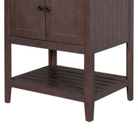 VanityFus 24-in Brown Bathroom Vanity Single Sink Combo Ceramic Top 1 door Undermount