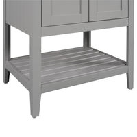 VanityFus 24-in gray Bathroom Vanity Single Sink Combo Ceramic Top 1 door Undermount