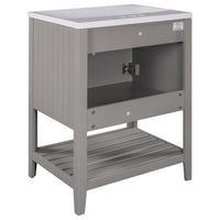 VanityFus 24-in gray Bathroom Vanity Single Sink Combo Ceramic Top 1 door Undermount
