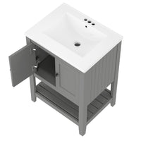 VanityFus 24-in gray Bathroom Vanity Single Sink Combo Ceramic Top 1 door Undermount