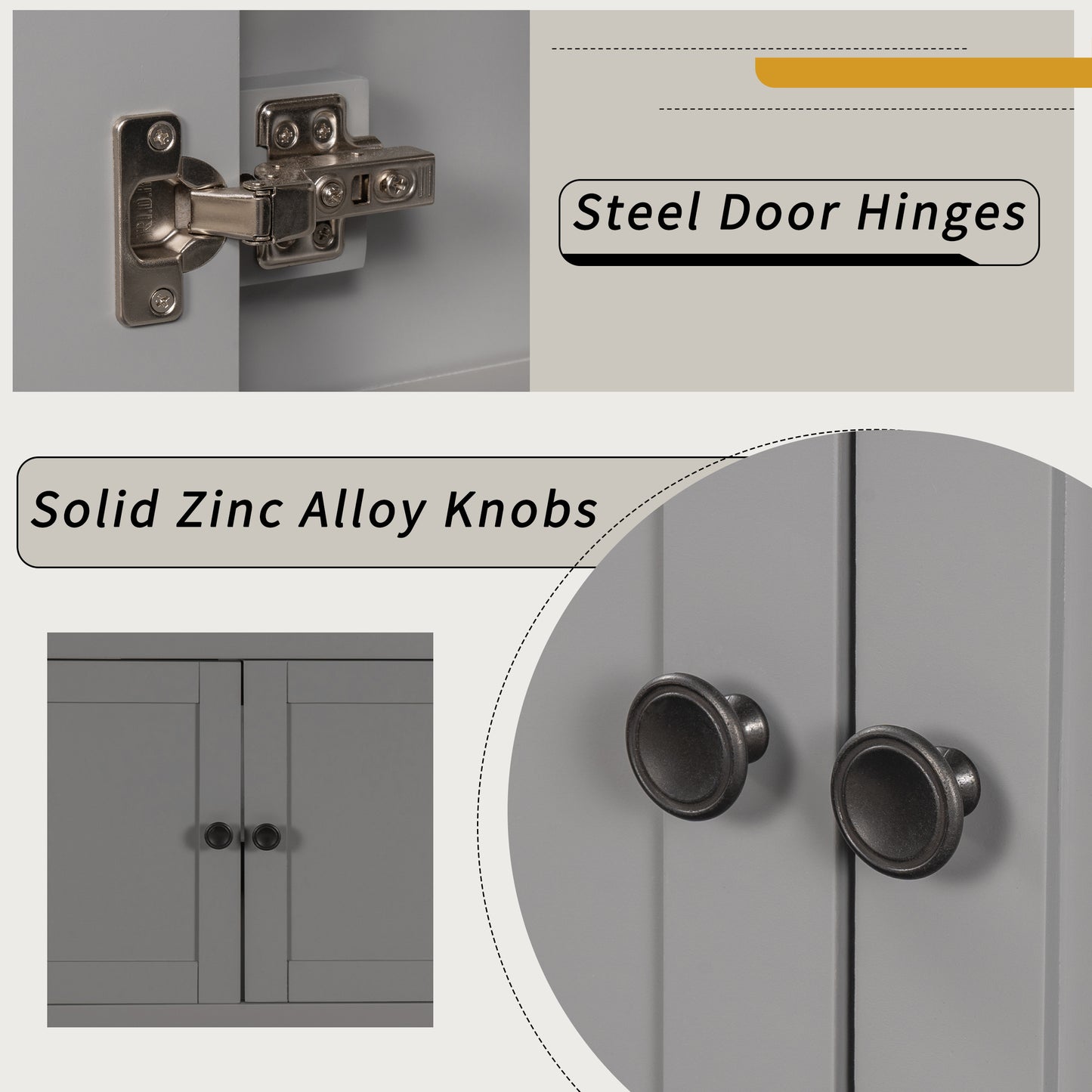 VanityFus 24-in gray Bathroom Vanity Single Sink Combo Ceramic Top 1 door Undermount