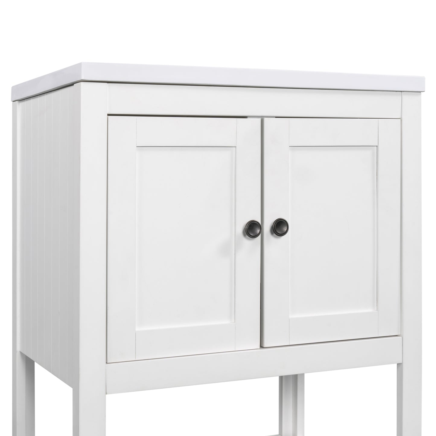 VanityFus 24-in White Bathroom Vanity Single Sink Combo Ceramic Top 1 door Undermount