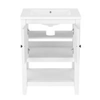 VanityFus 24-in White Bathroom Vanity Single Sink Combo Ceramic Top 1 door Undermount