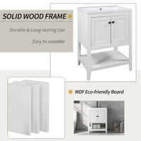 VanityFus 24-in White Bathroom Vanity Single Sink Combo Ceramic Top 1 door Undermount