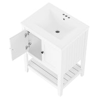 VanityFus 24-in White Bathroom Vanity Single Sink Combo Ceramic Top 1 door Undermount