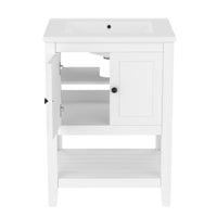 VanityFus 24-in White Bathroom Vanity Single Sink Combo Ceramic Top 1 door Undermount