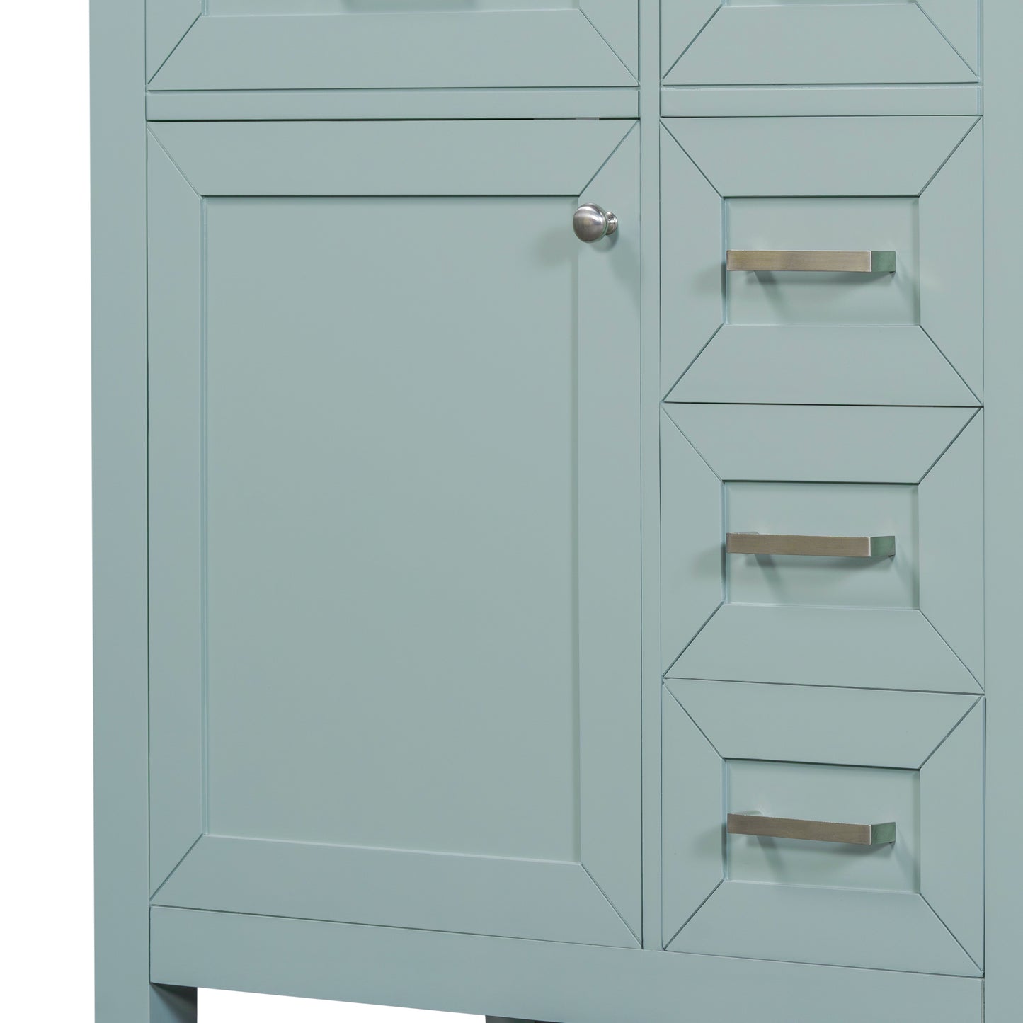VanityFus 18.6-in Green Bathroom Vanity Single Sink Combo Undermount with Ceramic Top 1 door 3 drawers